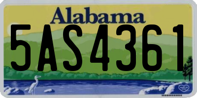 AL license plate 5AS4361
