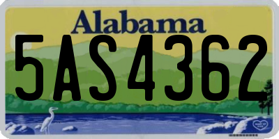 AL license plate 5AS4362