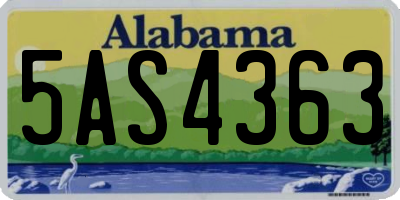 AL license plate 5AS4363
