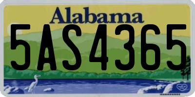 AL license plate 5AS4365