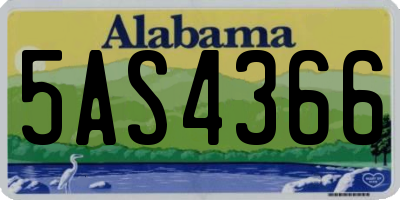 AL license plate 5AS4366