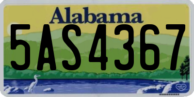 AL license plate 5AS4367