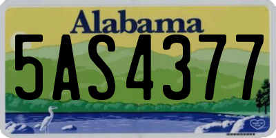 AL license plate 5AS4377
