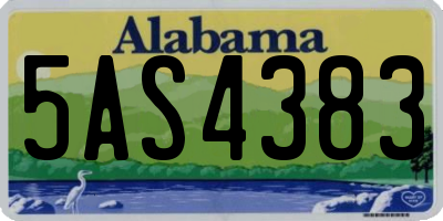 AL license plate 5AS4383