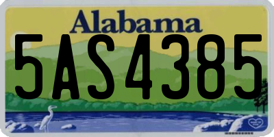 AL license plate 5AS4385