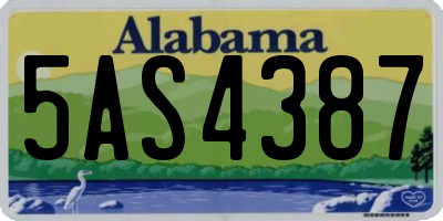 AL license plate 5AS4387