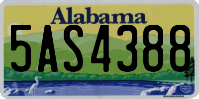 AL license plate 5AS4388