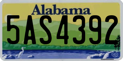 AL license plate 5AS4392