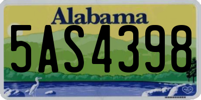 AL license plate 5AS4398
