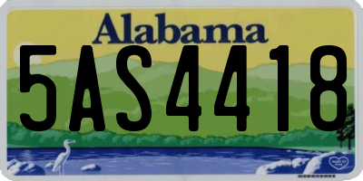 AL license plate 5AS4418