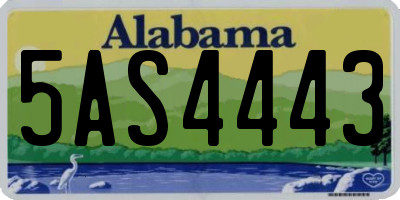 AL license plate 5AS4443
