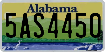 AL license plate 5AS4450