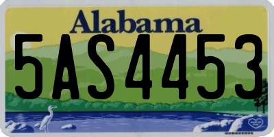 AL license plate 5AS4453