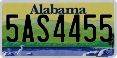 AL license plate 5AS4455