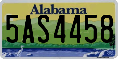 AL license plate 5AS4458
