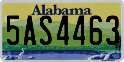 AL license plate 5AS4463