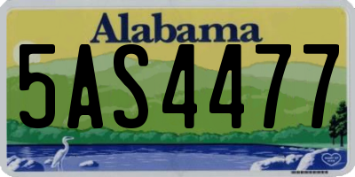 AL license plate 5AS4477