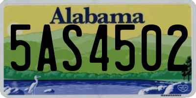 AL license plate 5AS4502