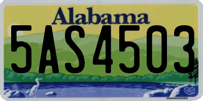 AL license plate 5AS4503