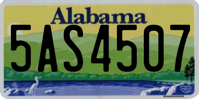 AL license plate 5AS4507