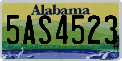 AL license plate 5AS4523