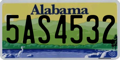 AL license plate 5AS4532