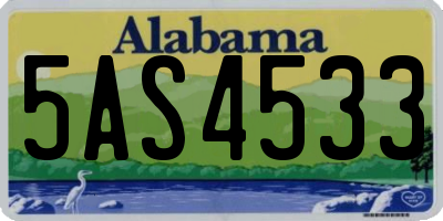 AL license plate 5AS4533