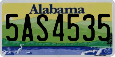 AL license plate 5AS4535