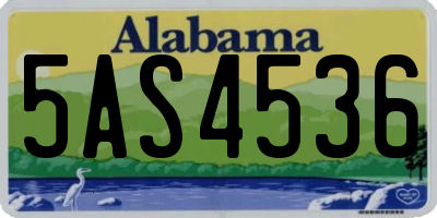 AL license plate 5AS4536