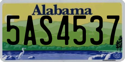 AL license plate 5AS4537