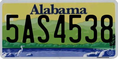 AL license plate 5AS4538