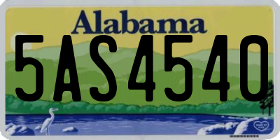 AL license plate 5AS4540