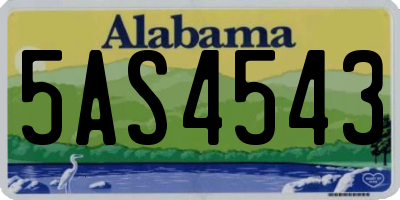 AL license plate 5AS4543