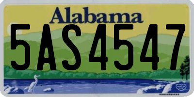AL license plate 5AS4547