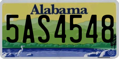 AL license plate 5AS4548