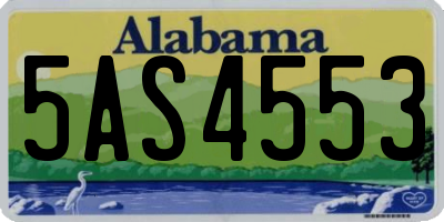 AL license plate 5AS4553
