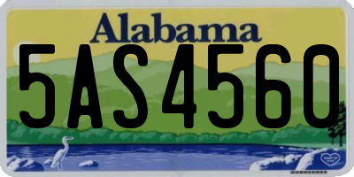 AL license plate 5AS4560