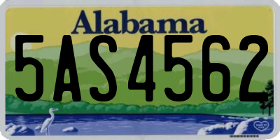 AL license plate 5AS4562