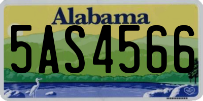AL license plate 5AS4566