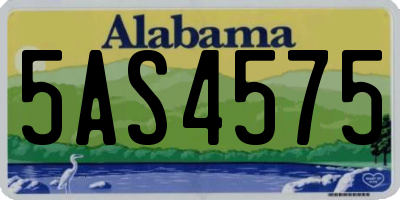 AL license plate 5AS4575