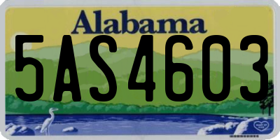 AL license plate 5AS4603