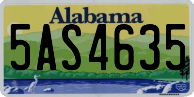 AL license plate 5AS4635