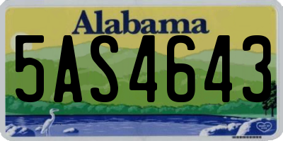 AL license plate 5AS4643