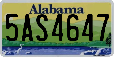 AL license plate 5AS4647