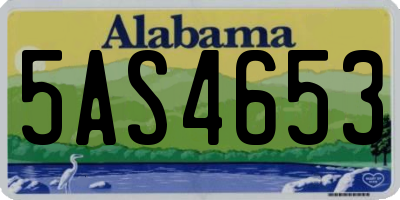 AL license plate 5AS4653