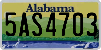AL license plate 5AS4703