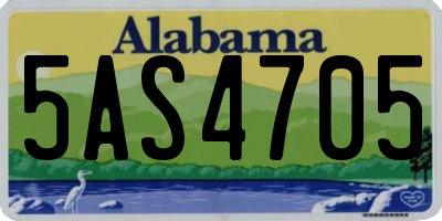 AL license plate 5AS4705