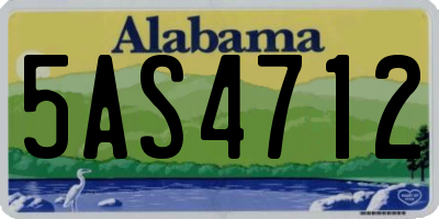 AL license plate 5AS4712