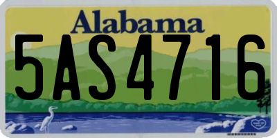 AL license plate 5AS4716