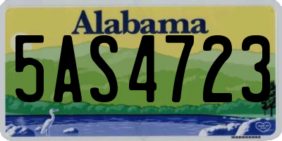 AL license plate 5AS4723